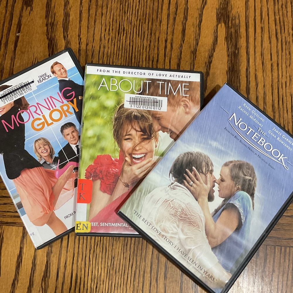 3 Rachel McAdams movies: NOTEBOOK, ABOUT TIME & MORNING GLORY DVDs 📀